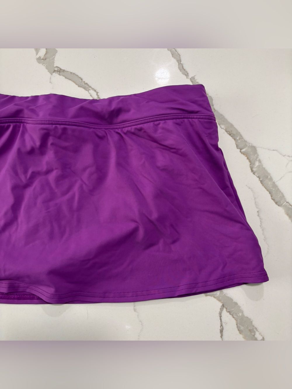 Lands' End Purple Swim Skort with Nude Lining Swimsuit Bathing Suit Women’s 12 - Picture 4 of 13